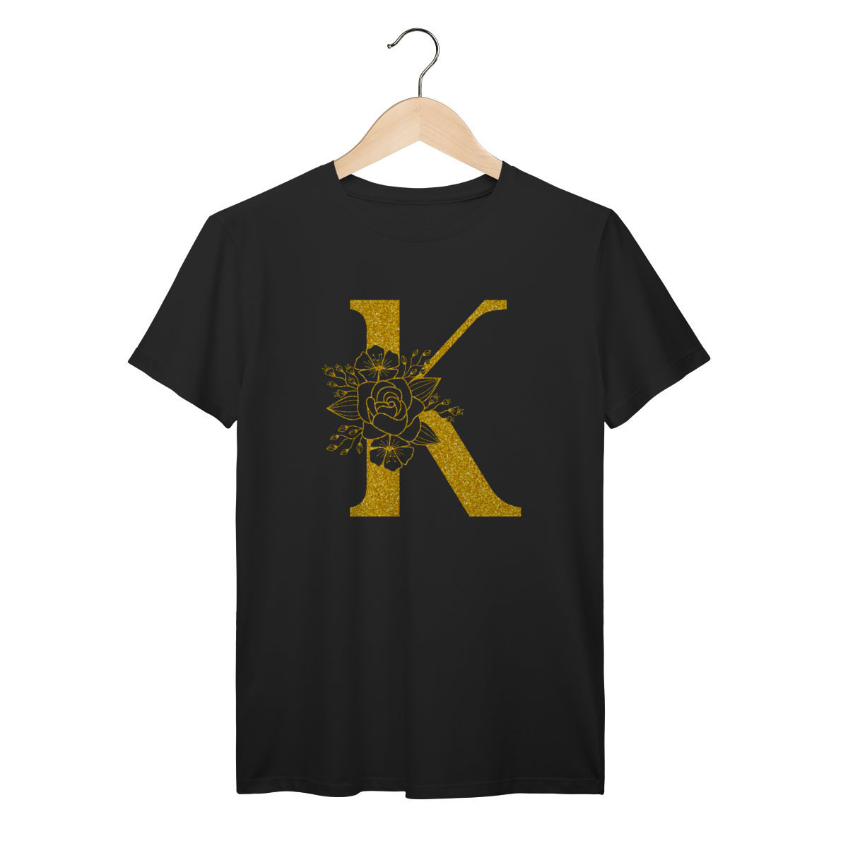 Camisa Preta - Linha Premium -  Inicial do nome K