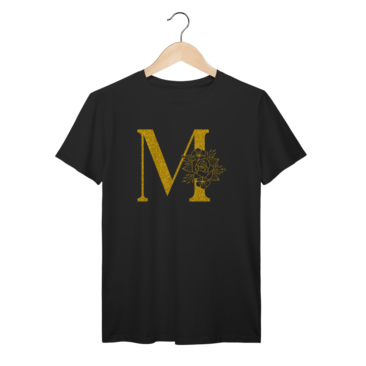Camisa Preta - Linha Premium -  Inicial do nome M