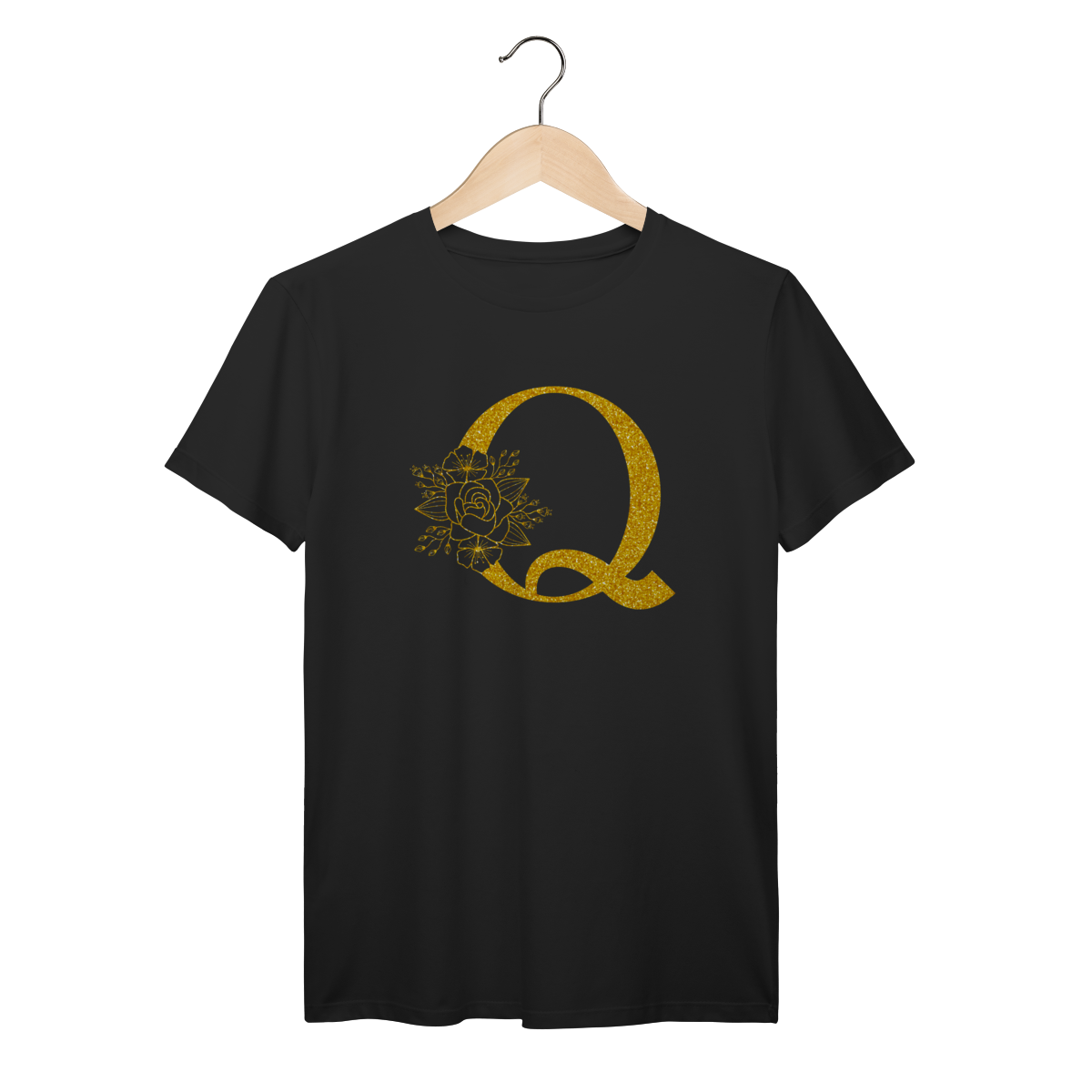 Camisa Preta - Linha Premium -  Inicial do nome Q