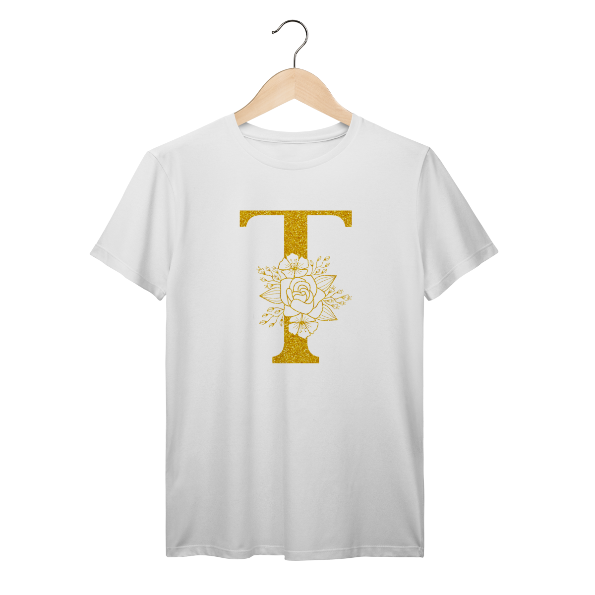 Camisa Branca - Linha Premium -  Inicial do nome T