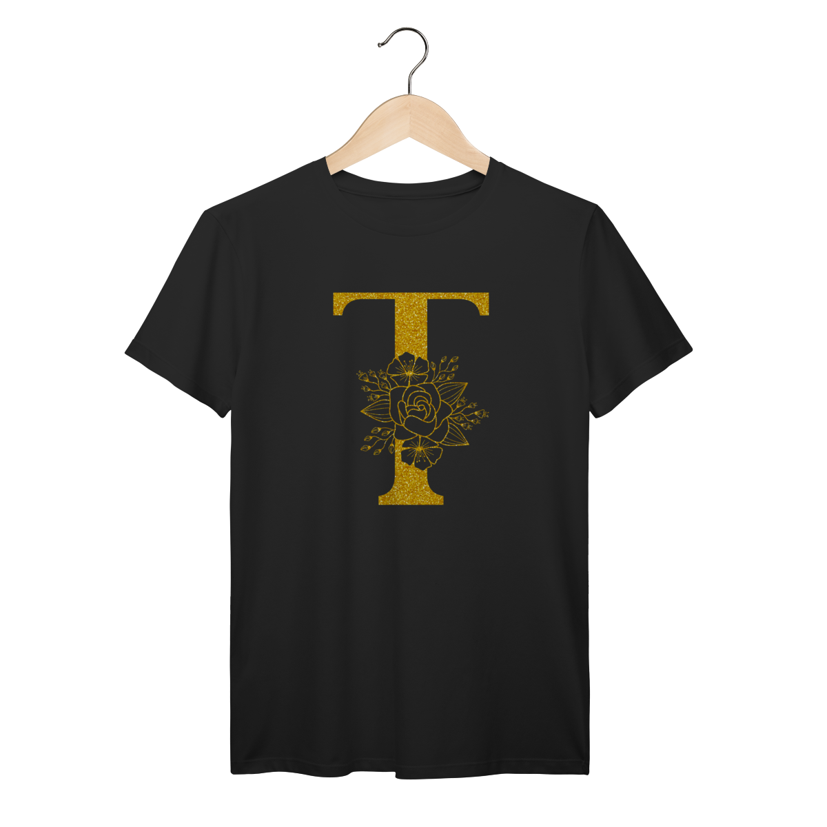 Camisa Preta - Linha Premium -  Inicial do nome T
