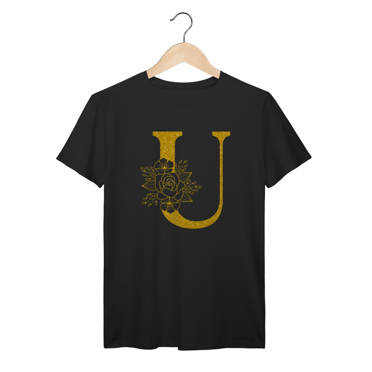Camisa Preta - Linha Premium -  Inicial do nome U