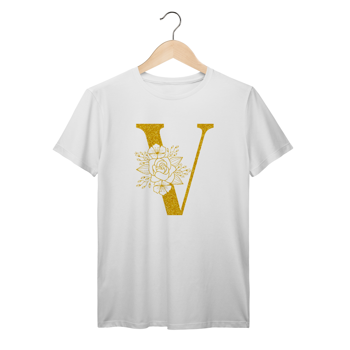 Camisa Branca - Linha Premium -  Inicial do nome V