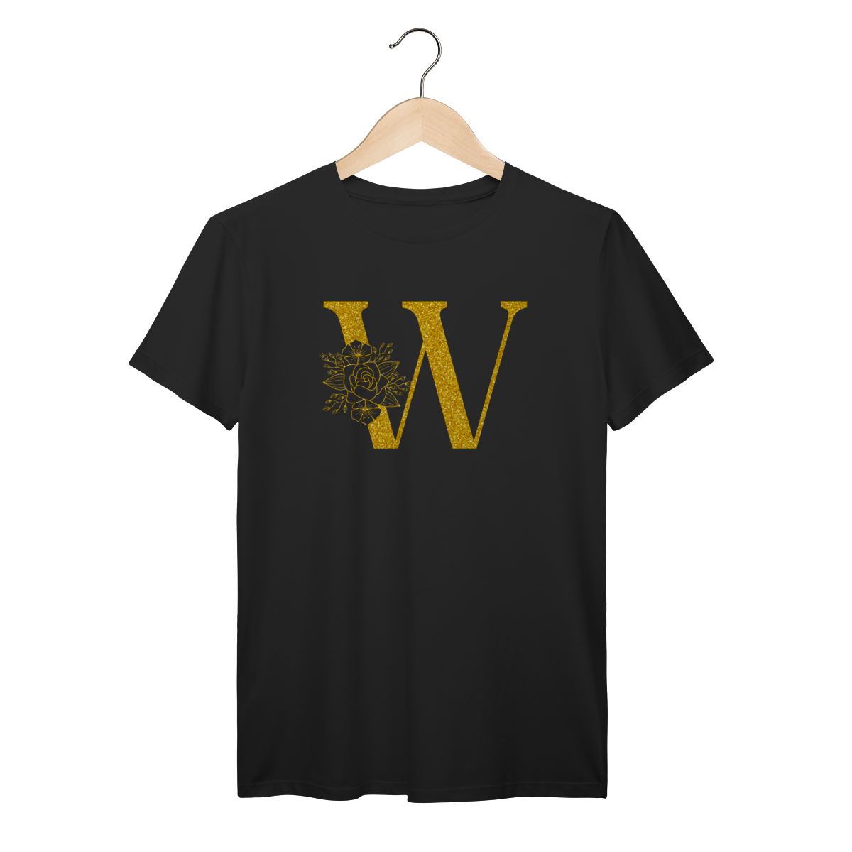 Camisa Preta - Linha Premium -  Inicial do nome W