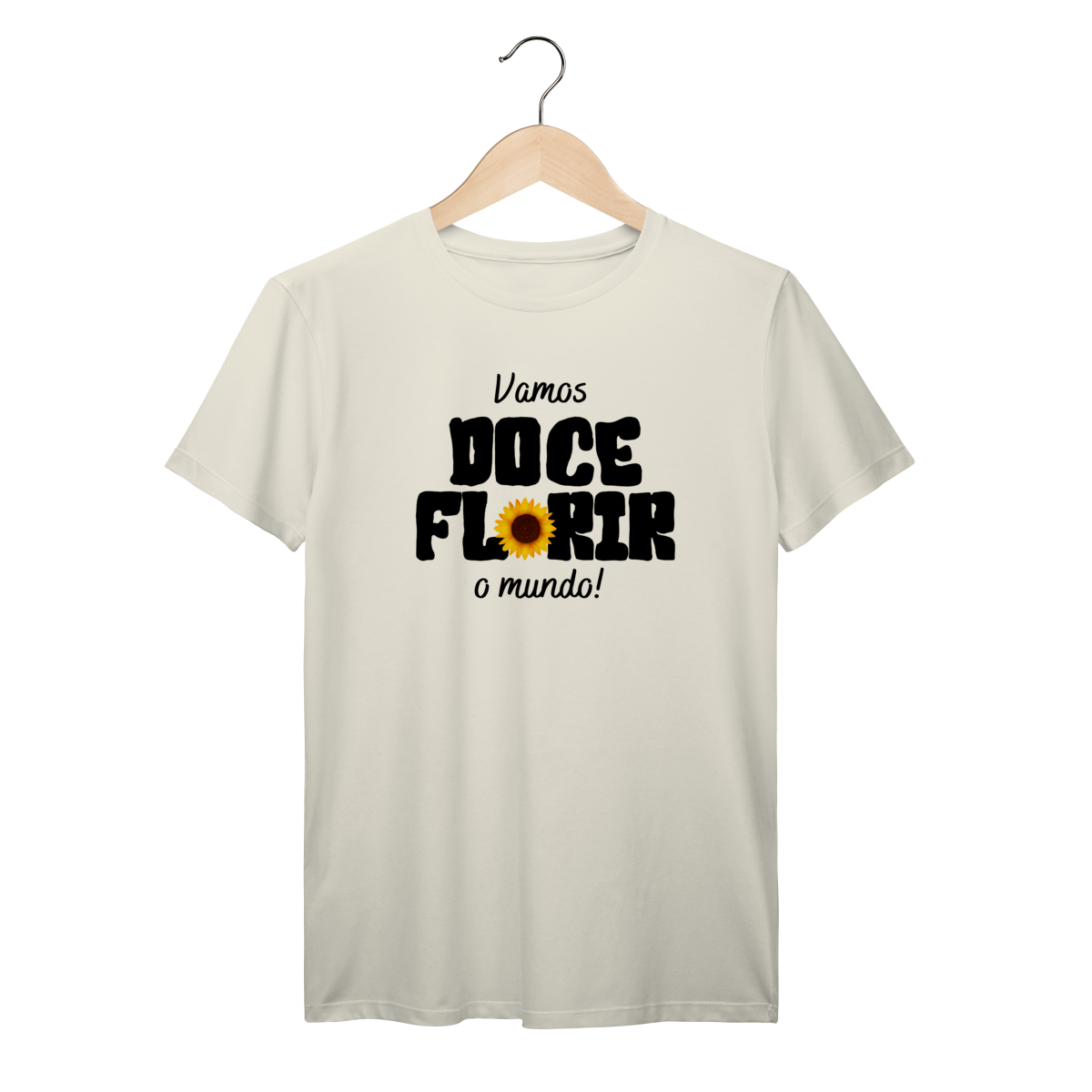 Camisa Marfim - Linha Premium - Vamos Doceflorir o mundo - Girassol