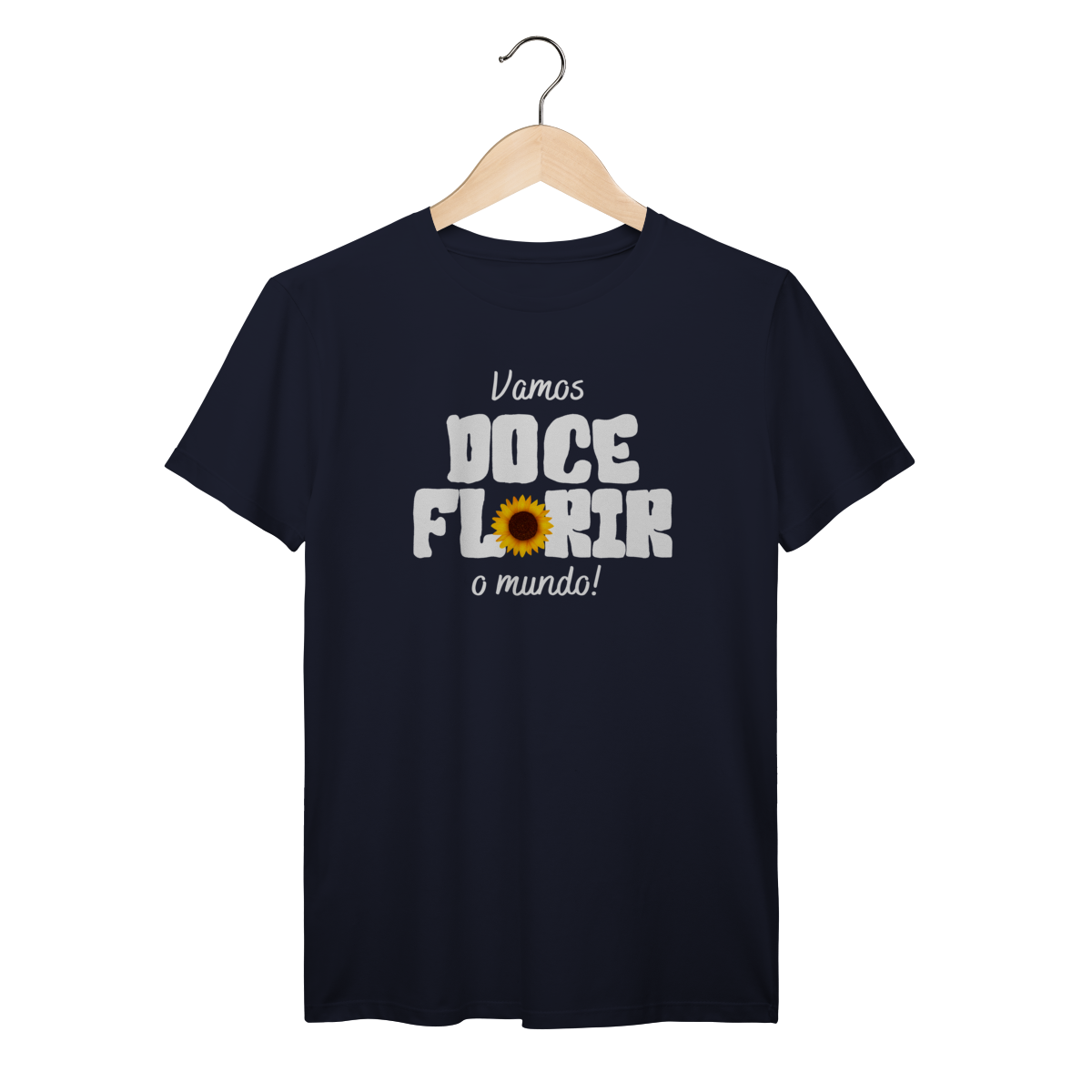 Camisa Azul Marinho - Linha Premium - Vamos Doceflorir o mundo - Girassol