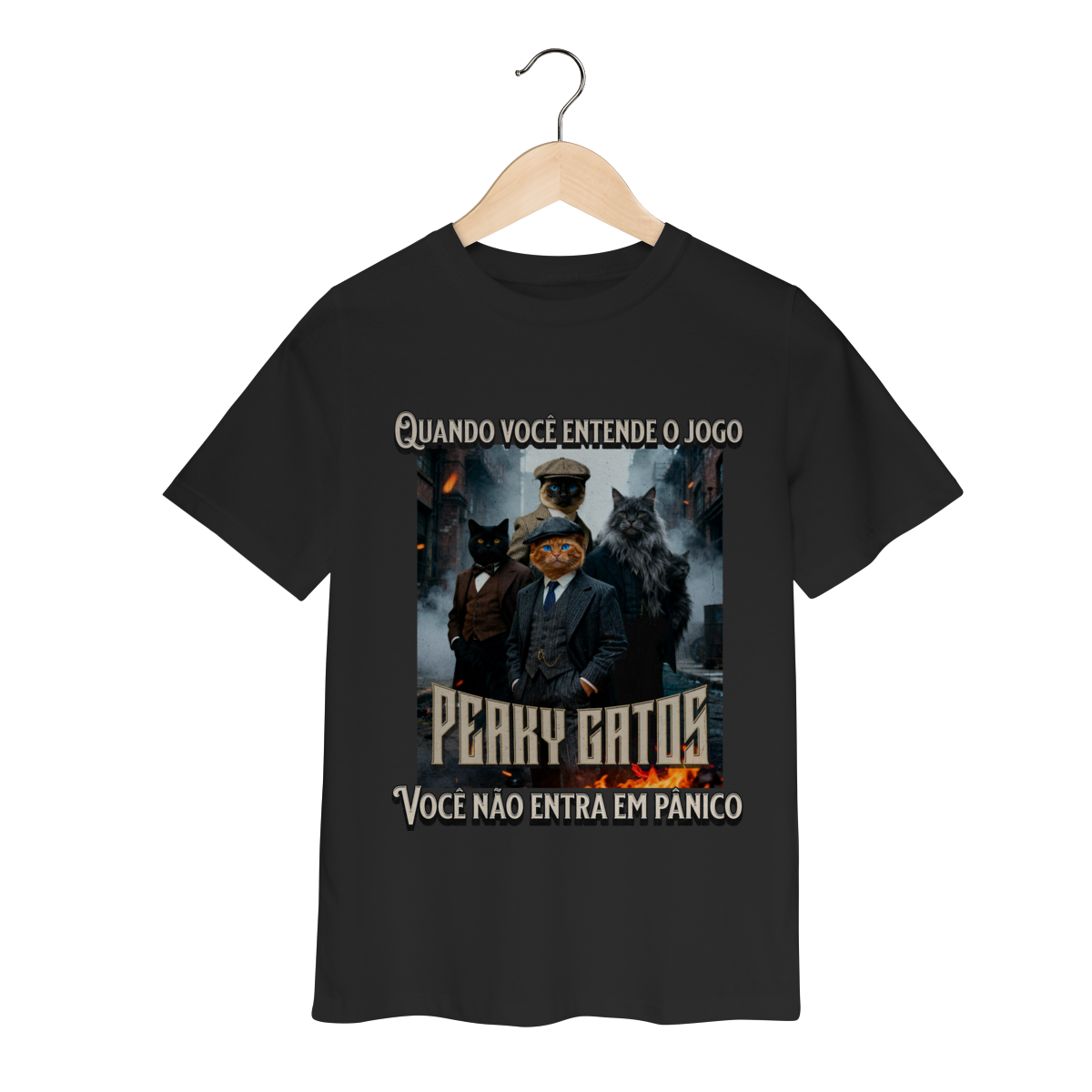 Camiseta Infantil - Peaky Gatos
