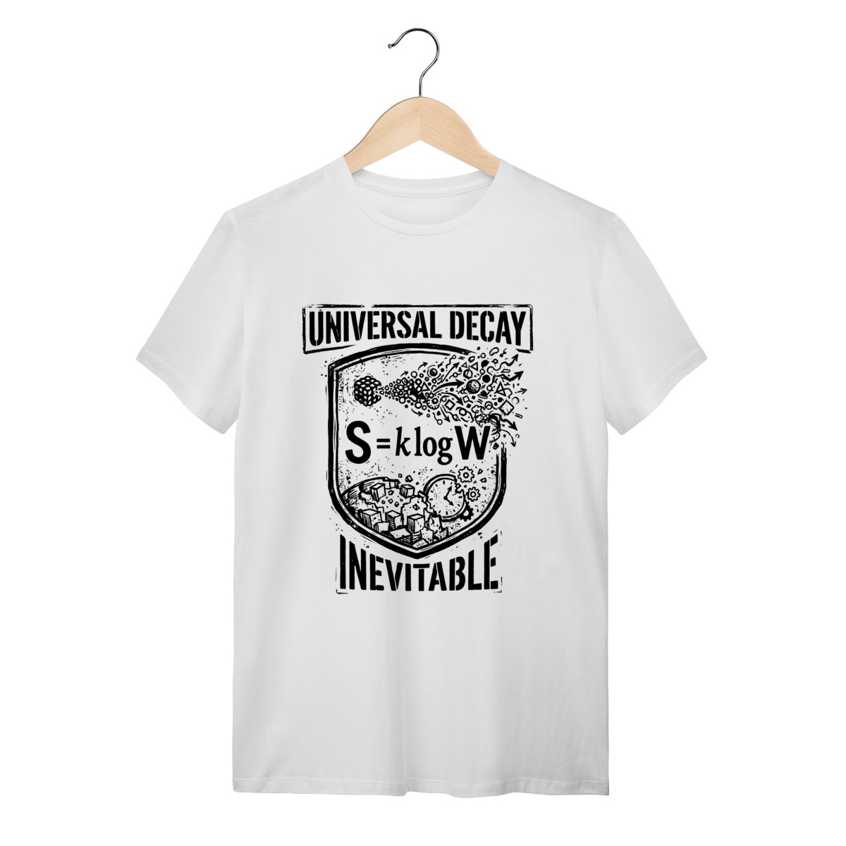 Camiseta Entropia Boltzmann: S = k log W (Física & Termodinâmica)