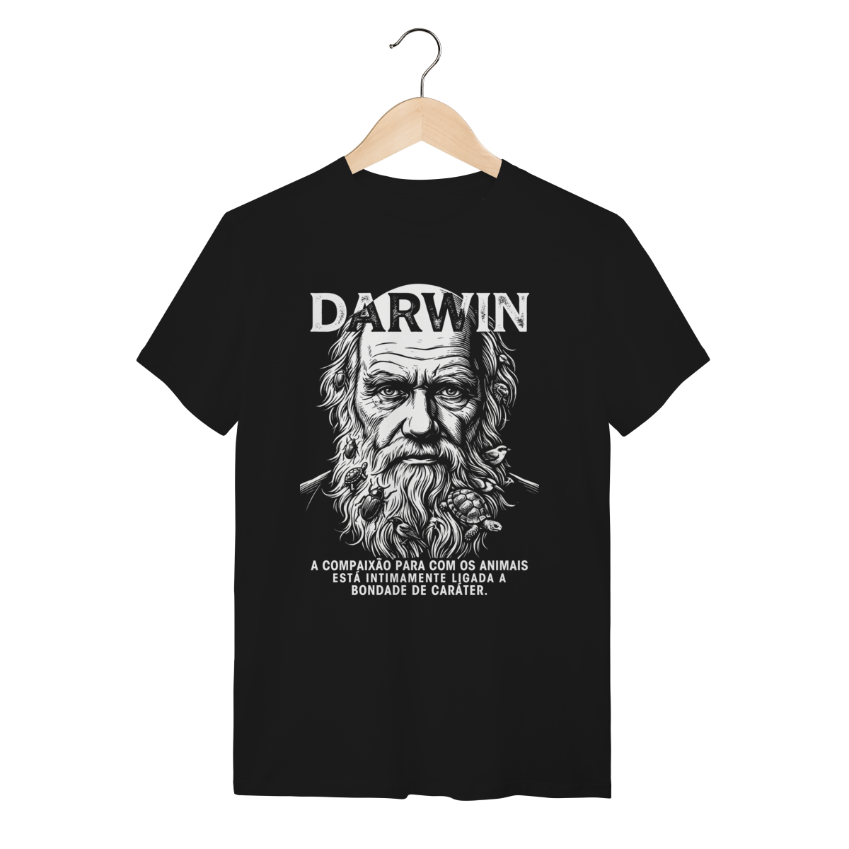 Camiseta Evolução Charles Darwin Animais Besouros Aves