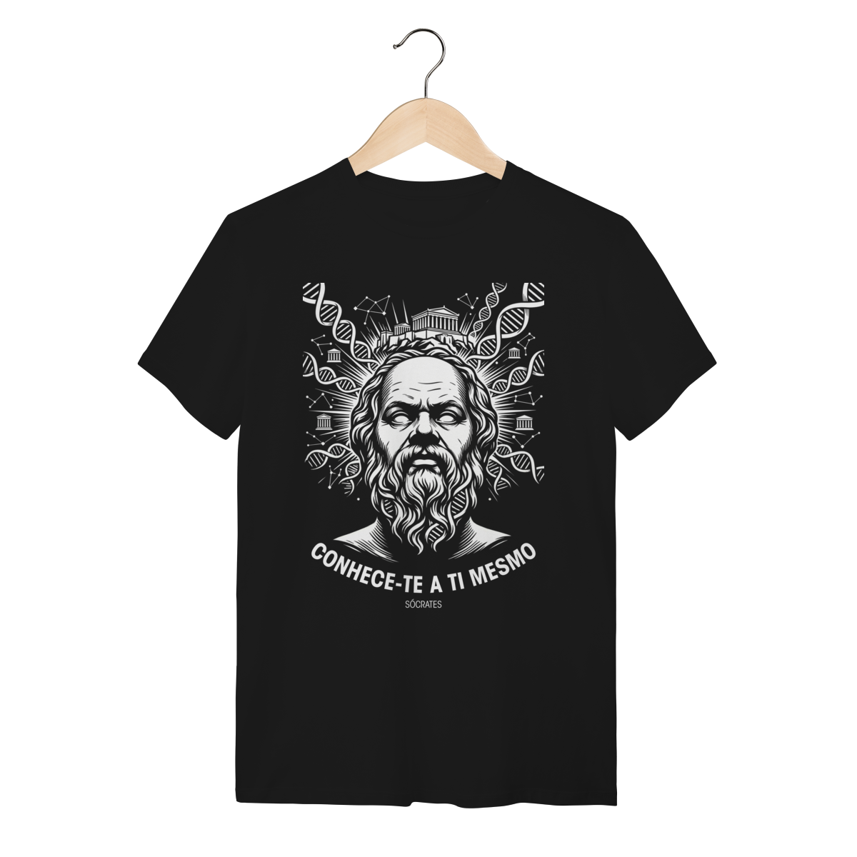 Camiseta Grécia Antiga Sócrates Conhece Te A Ti Mesmo Arte