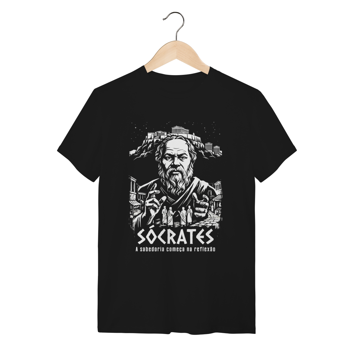 Camiseta Sócrates Sabedoria Pensamento Grego Reflexão