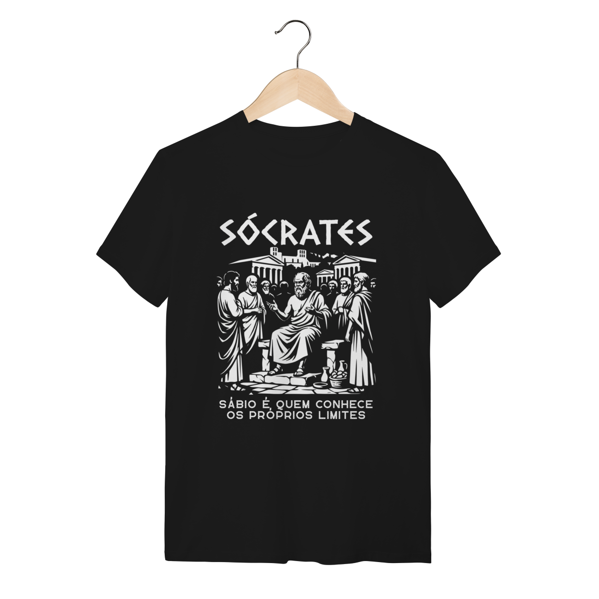Camiseta Sócrates Frase Sábio Conhece Limites Filosofia