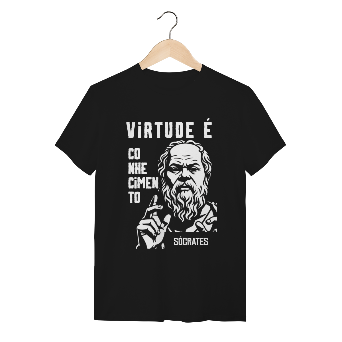 Camiseta Pensamento Socrático Virtude É Conhecimento