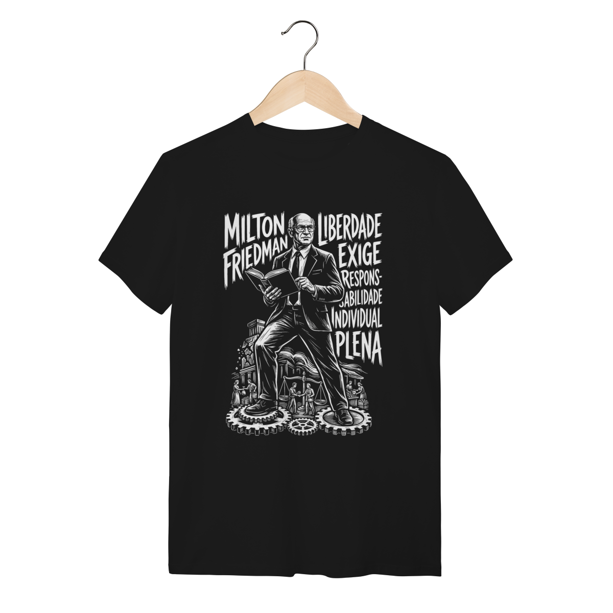 Camiseta Milton Friedman Filosofia Econômica Livro