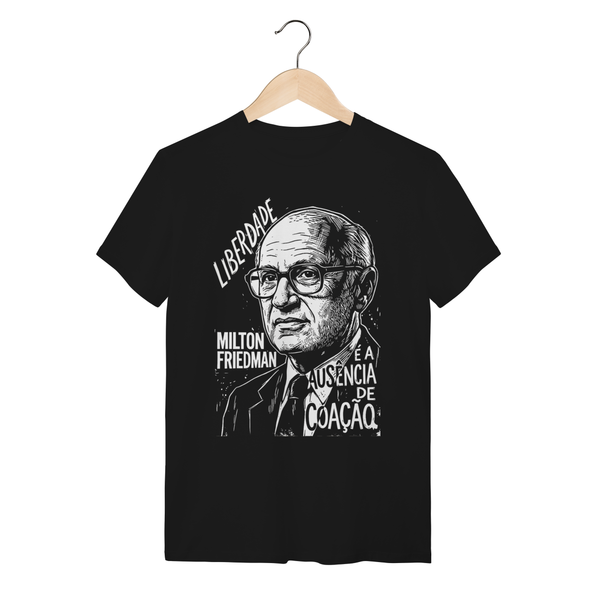 Camiseta Estampa Intelectual Milton Friedman Liberdade