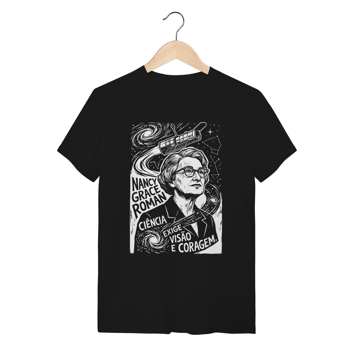 Camiseta Nancy Roman Coragem Visão Ciência Espacial