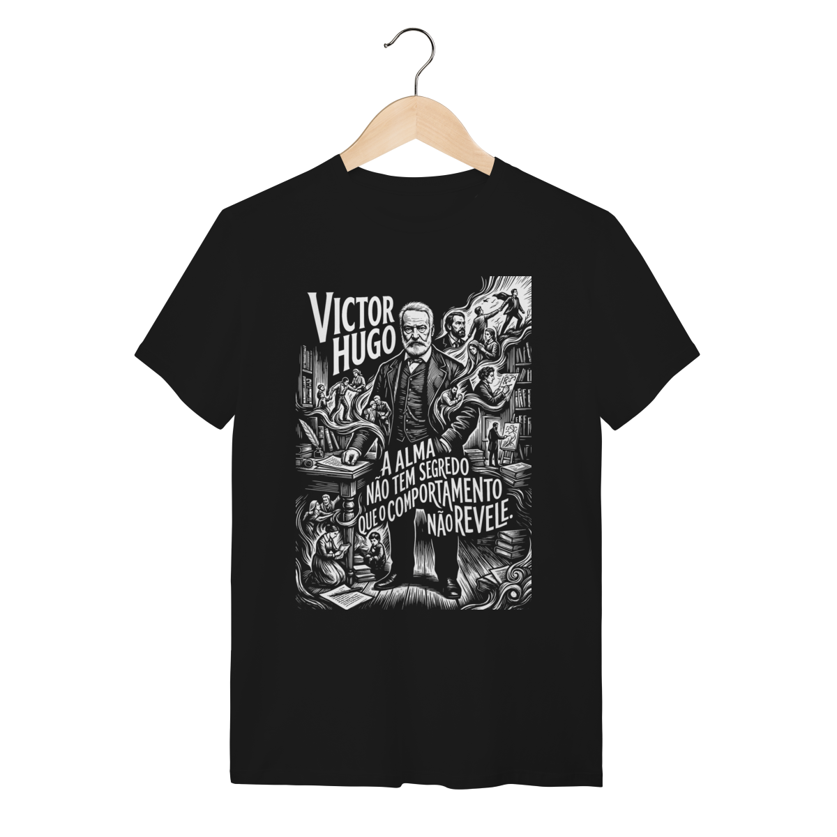 Camiseta Intelectual Victor Hugo Adversidade Revela o Ser
