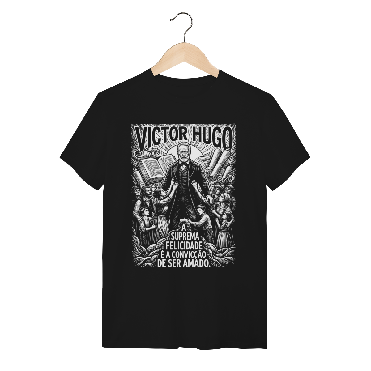 Camiseta Intelectual Victor Hugo Adversidade Essência Ser