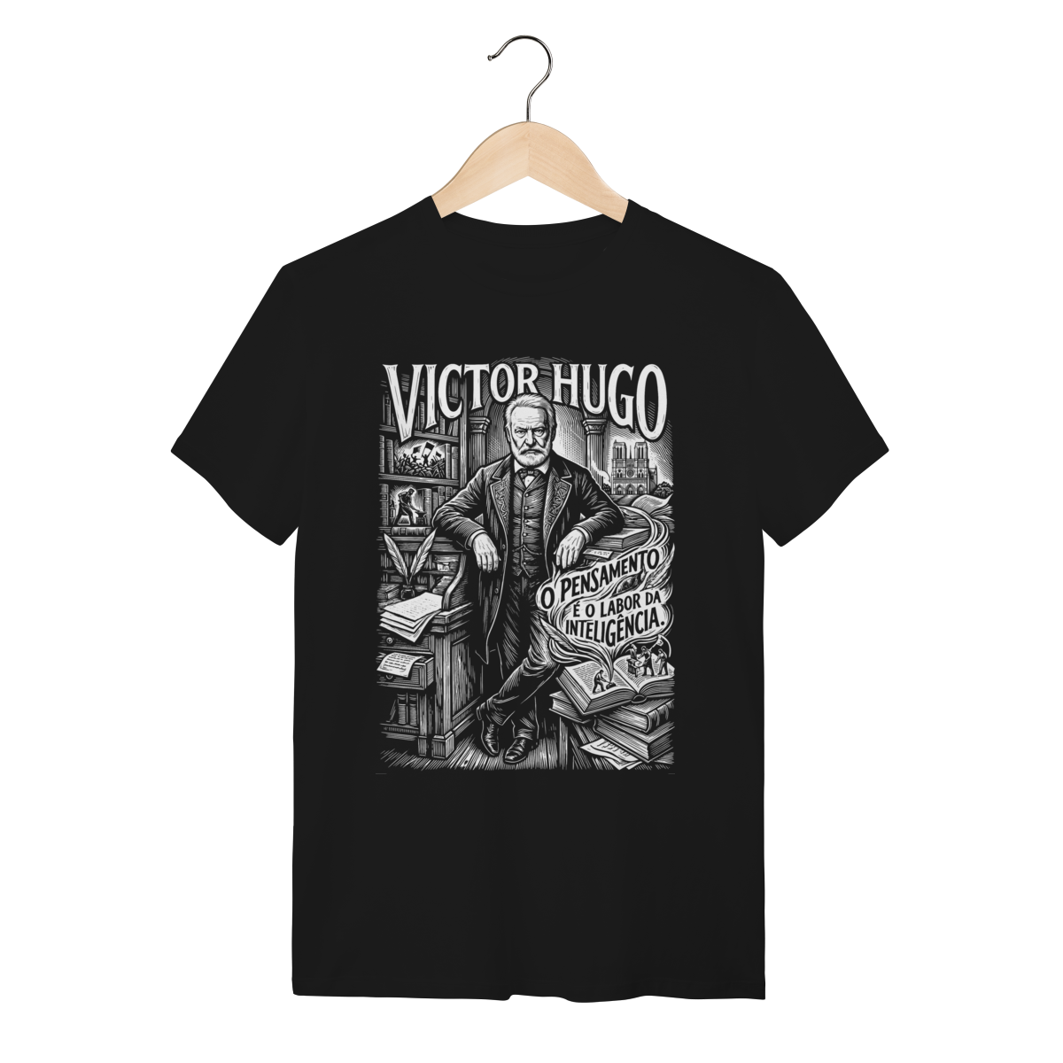 Camiseta Victor Hugo Citação Filosofia Lei Liberdade
