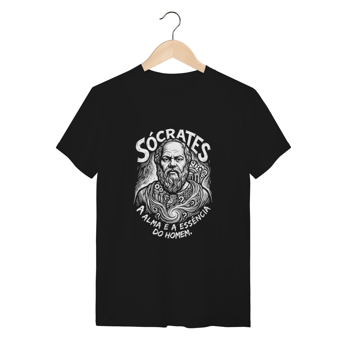 Camiseta Sócrates Linocut Alma Essência