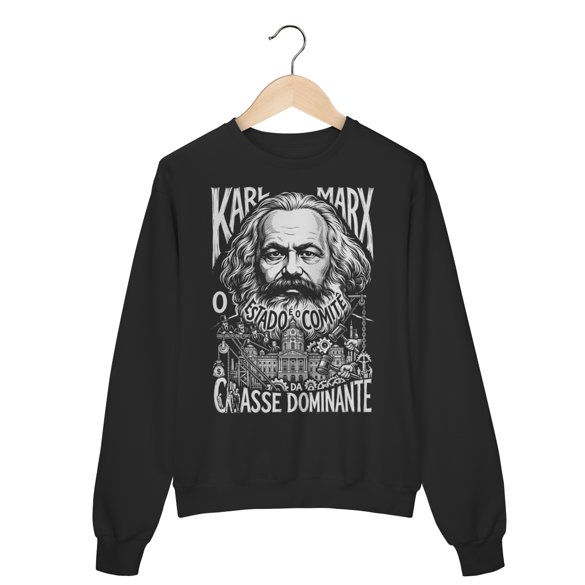 Moletom Karl Marx Estampa Trabalho Morto Capital