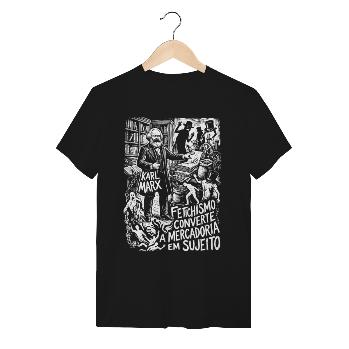 Camiseta Karl Marx Práxis Realidade Dialética Material