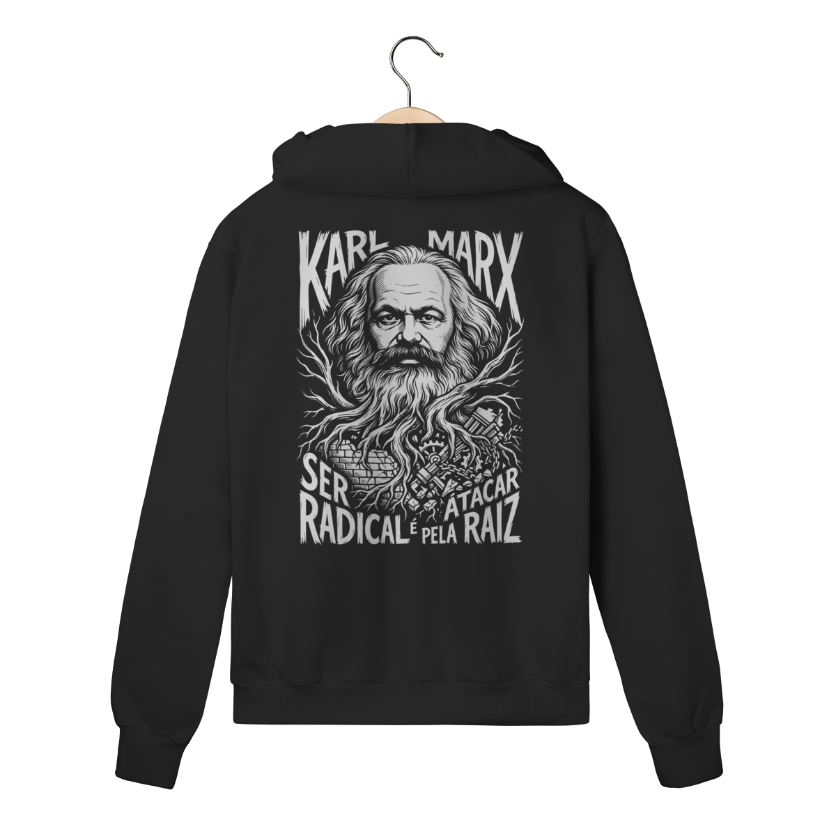 Moletom com Ziper Ser Radical Karl Marx Atacar Pela Raiz