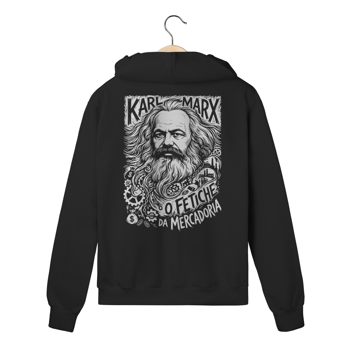 Moletom com Ziper Karl Marx Fetiche Da Mercadoria Conceito