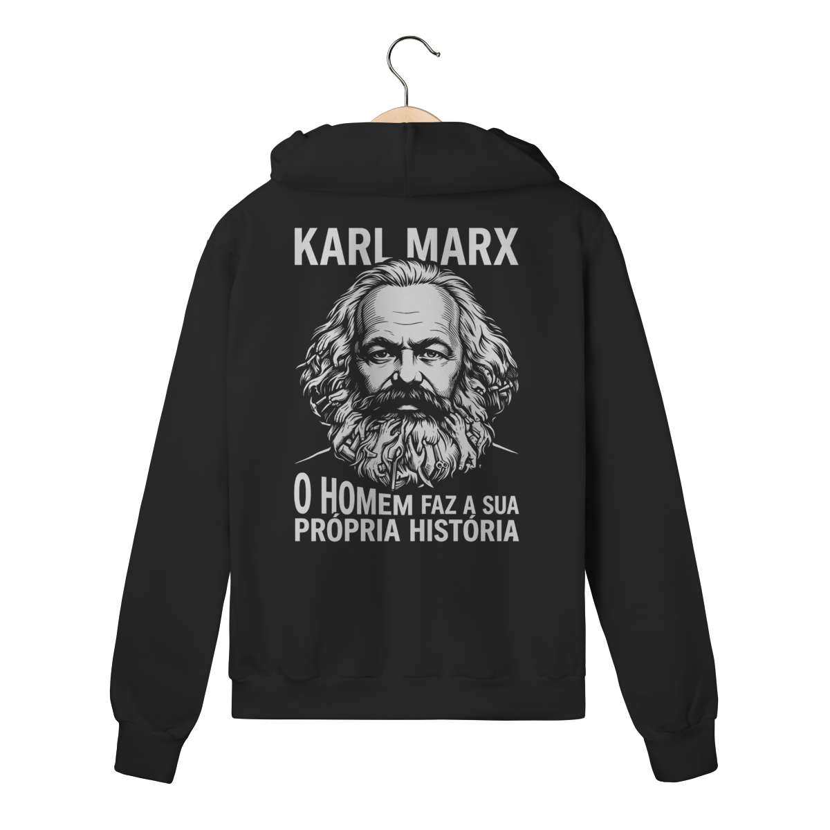 Moletom com Ziper Karl Marx Faz Sua Propria Historia