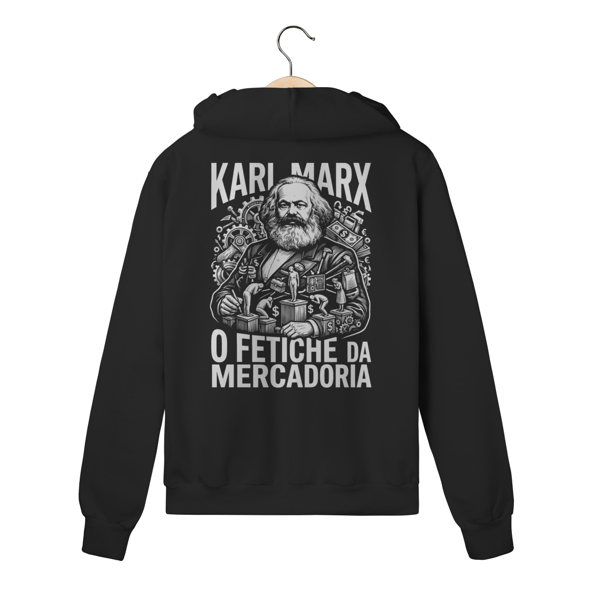 Moletom com Ziper Karl Marx O Fetiche Da Mercadoria Arte