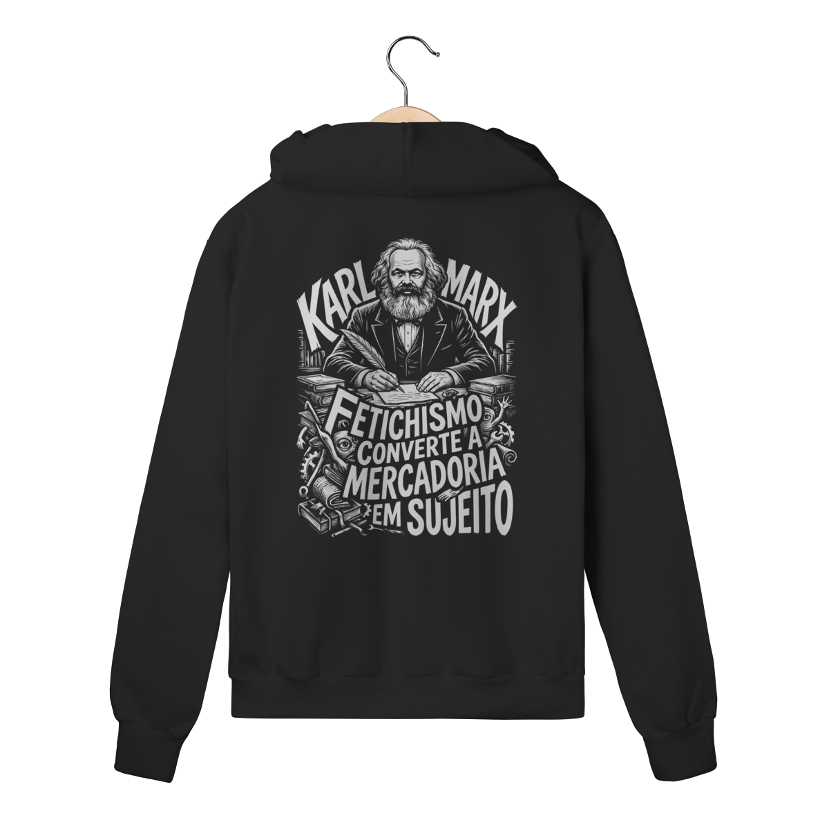 Moletom com Ziper Karl Marx Fetichismo Mercadoria Teoria
