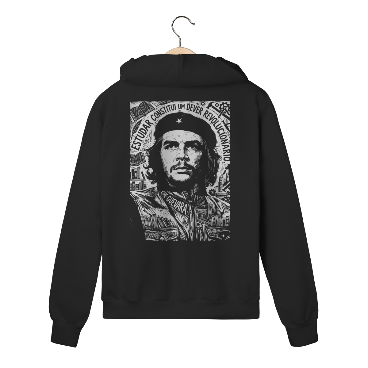 Moletom com Zíper Estampa Educacional Che Guevara