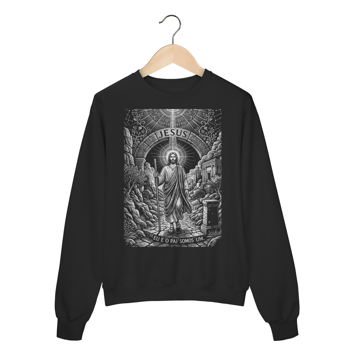 Moletom Eu e o Pai Somos Um Jesus Visão Teológica