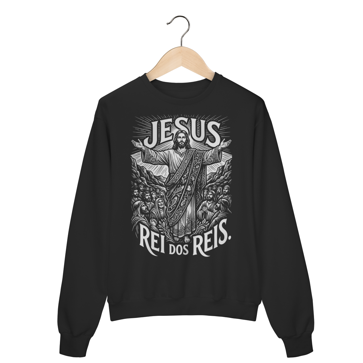Moletom Rei dos Reis Jesus Conceito Estético Sacro