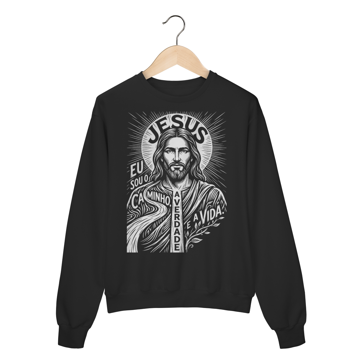 Moletom Caminho Verdade Vida Jesus Conceito Cristão