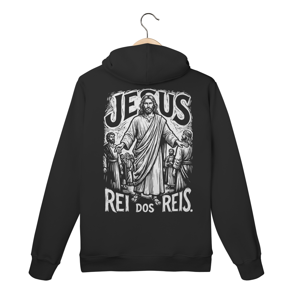 Moletom Canguru Jesus Rei Dos Reis Estampa Sacra