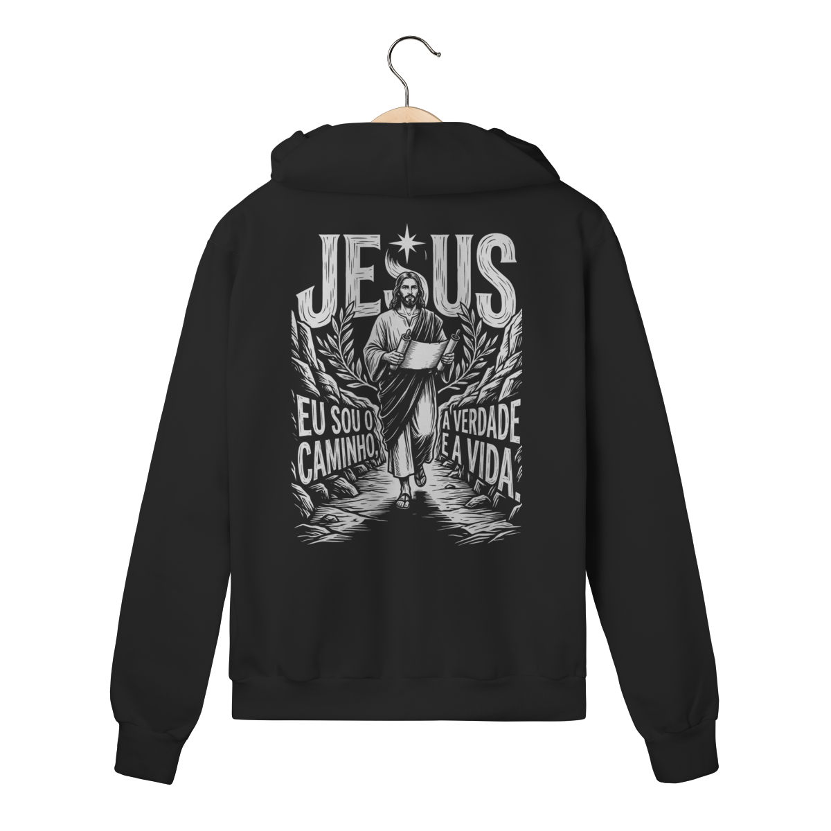 Moletom com Zíper Estampa Amarás o Próximo Jesus