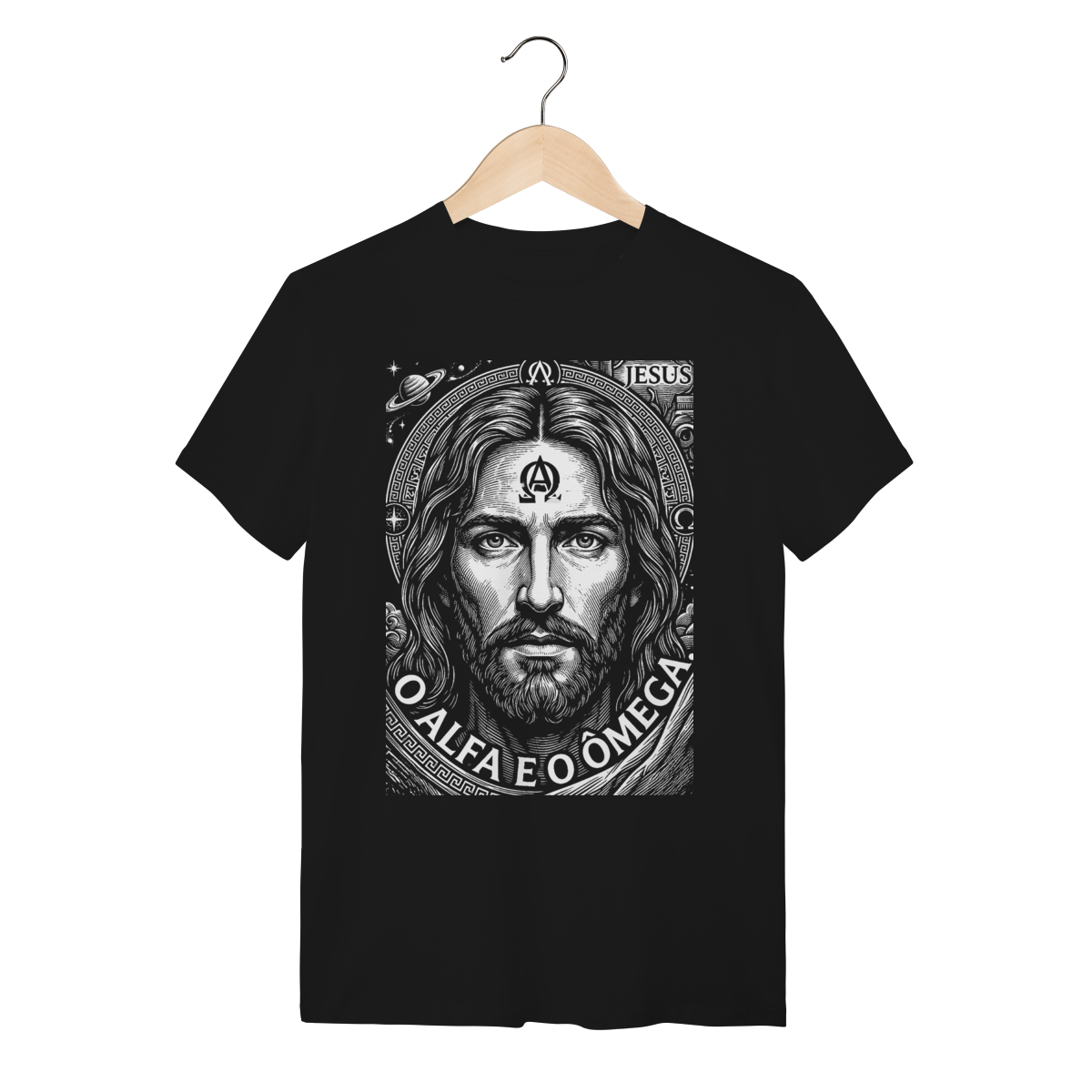 Camiseta O Alfa E O Omega Design Intelectual Cristao