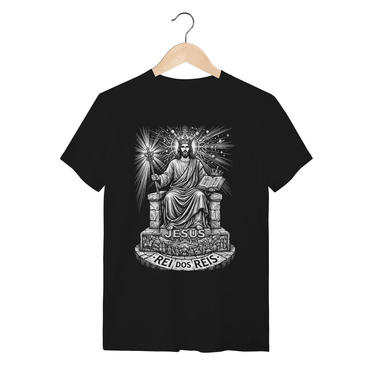 Camiseta Jesus Rei Dos Reis Design Sacro Autentico