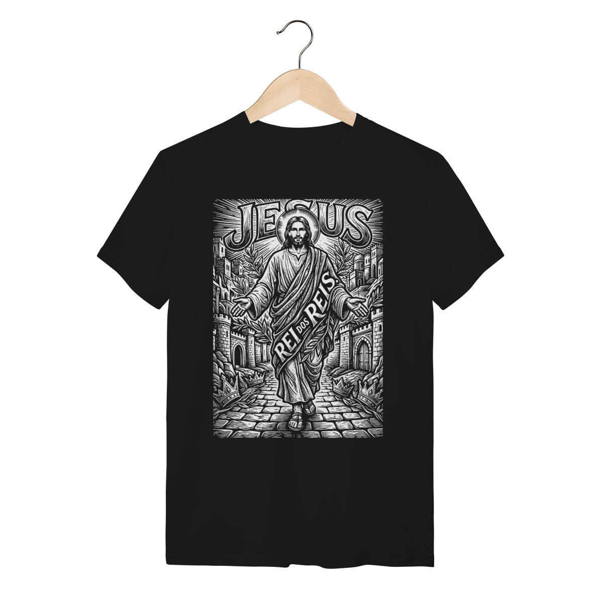 Camiseta Jesus Rei Dos Reis Design Majestoso