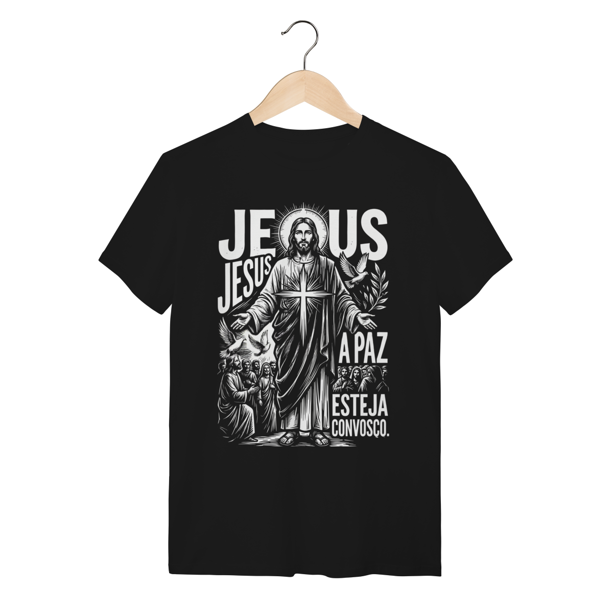 Camiseta Jesus A Paz Esteja Convosco Arte Sacra