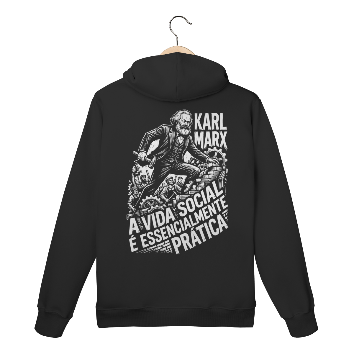 Moletom Canguru Karl Marx Vida Social Prática Pensamento