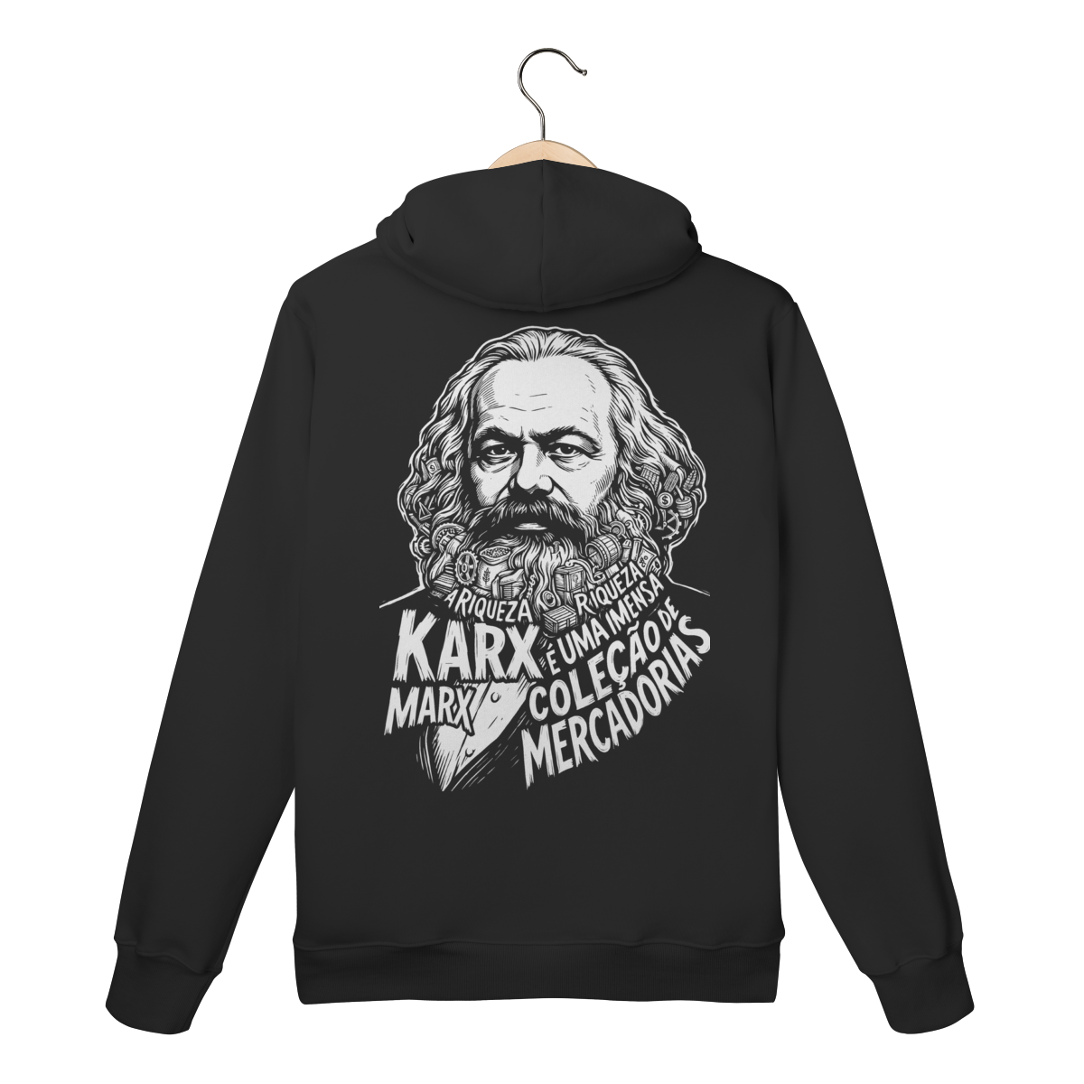 Moletom Canguru Karl Marx Riqueza Mercadoria Filosofia
