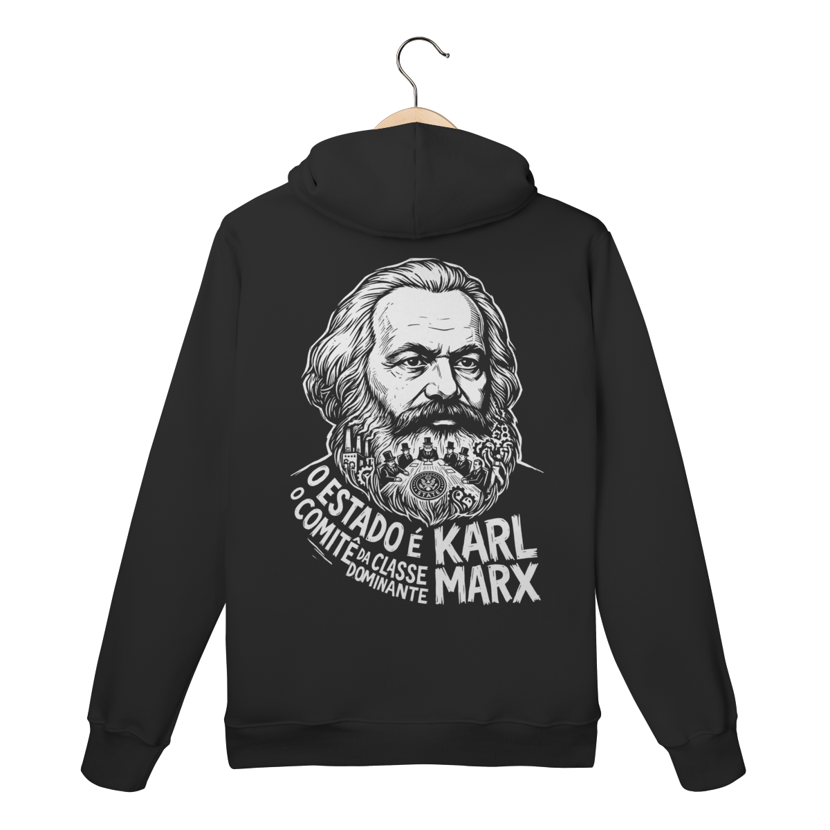 Moletom Canguru Marx Estado Comitê Classe Dominante Crítica