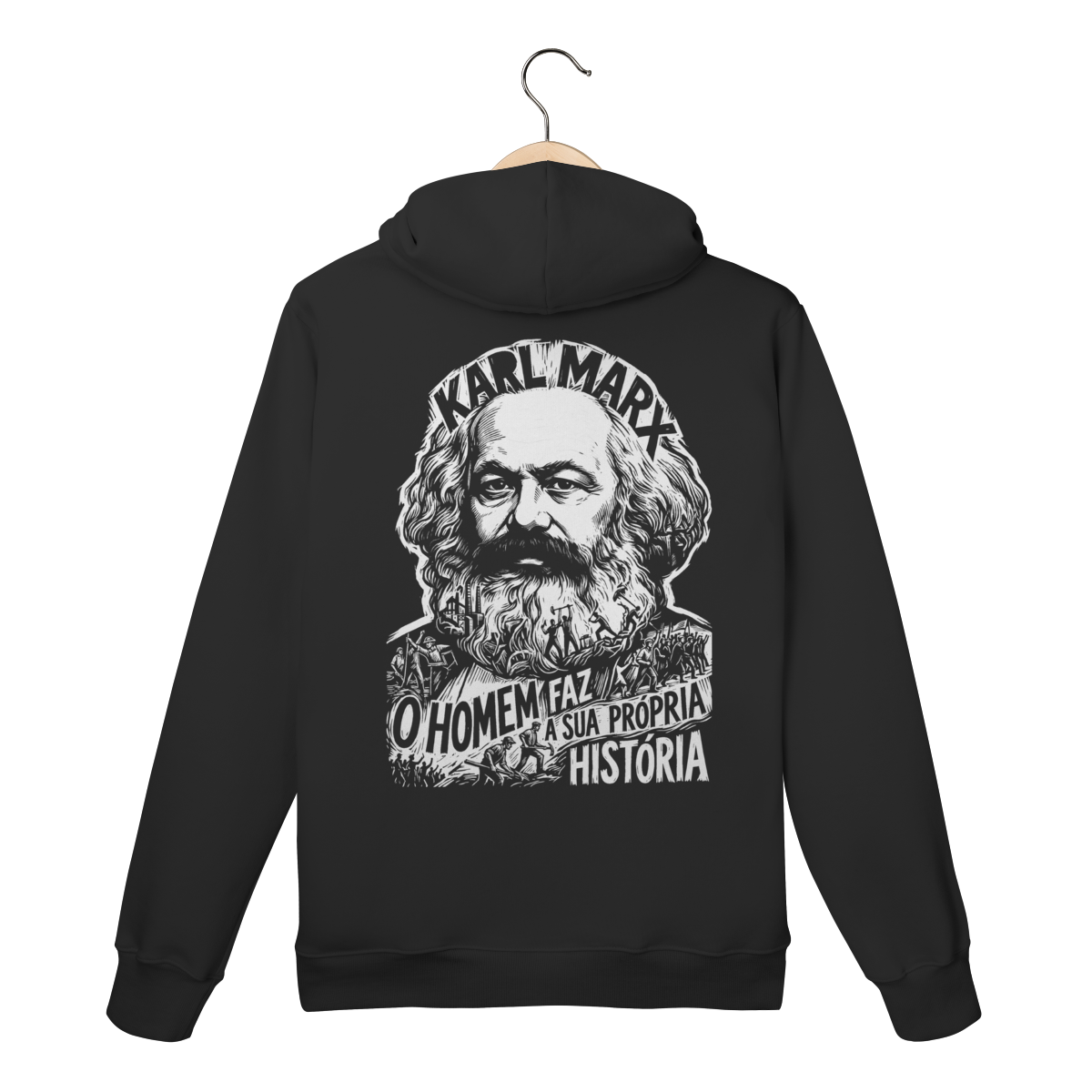Moletom Canguru Karl Marx História Homem Própria Teoria