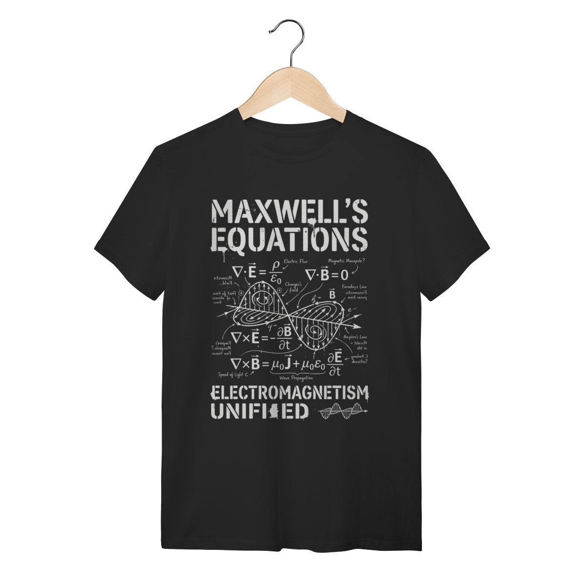 Camiseta Equações de Maxwell Eletromagnetismo