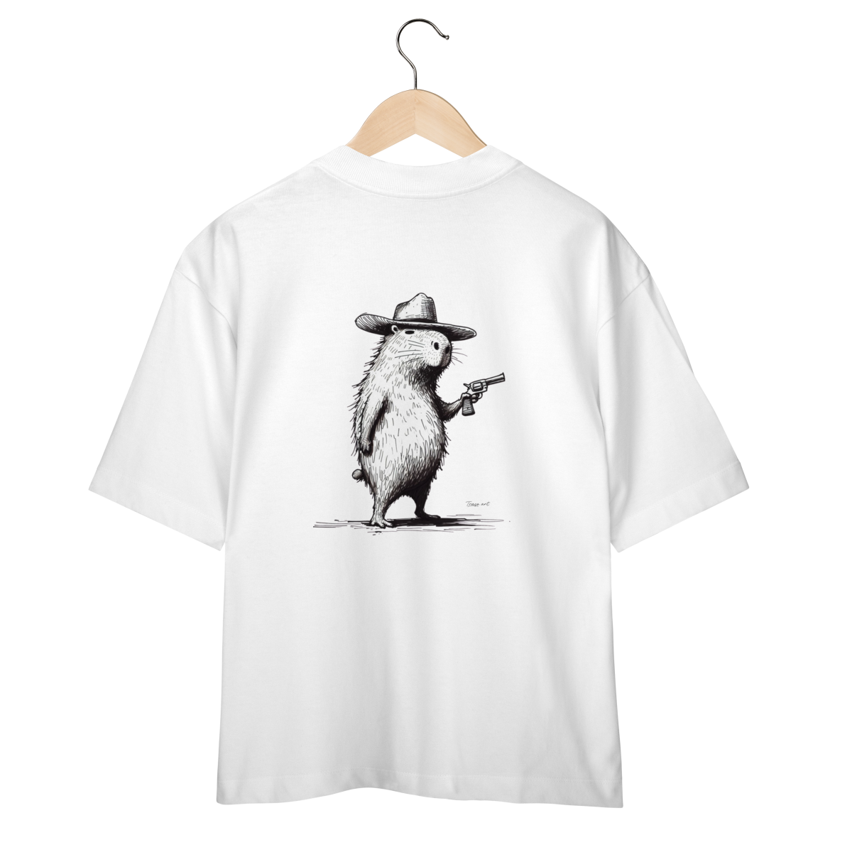 Camisa Oversized - Capivara pistoleira 