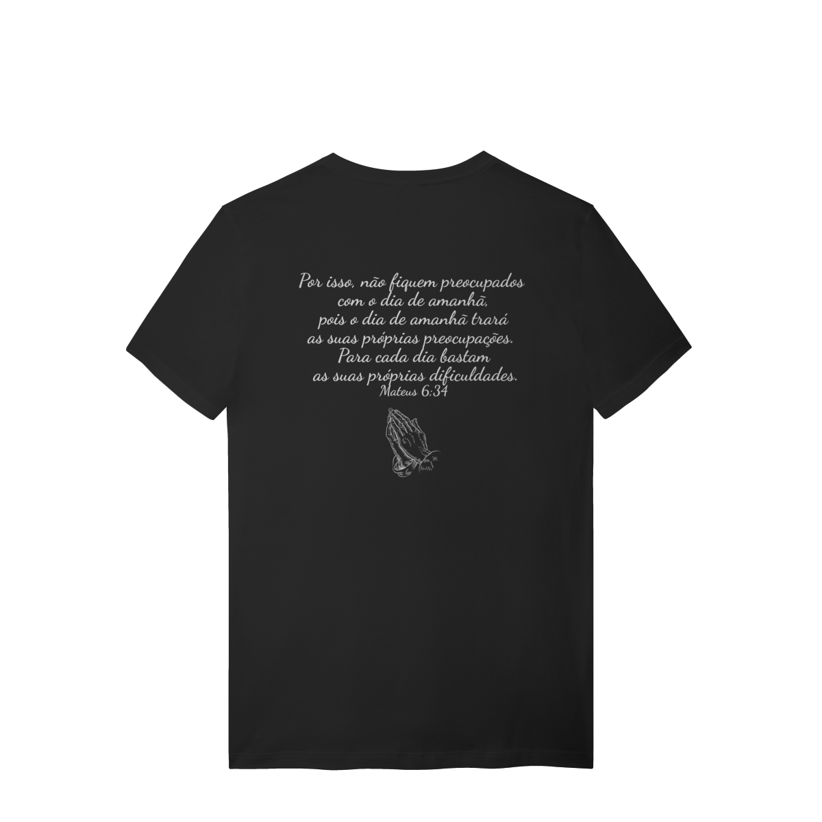 Camisa lisa com frase bíblica