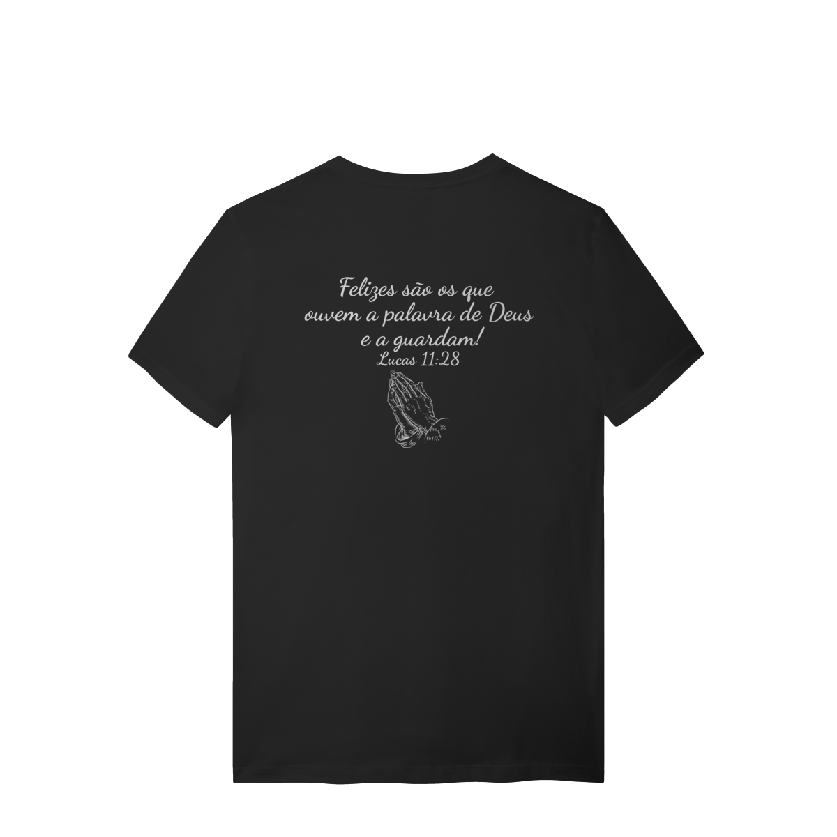 Camisa lisa com frase bíblica