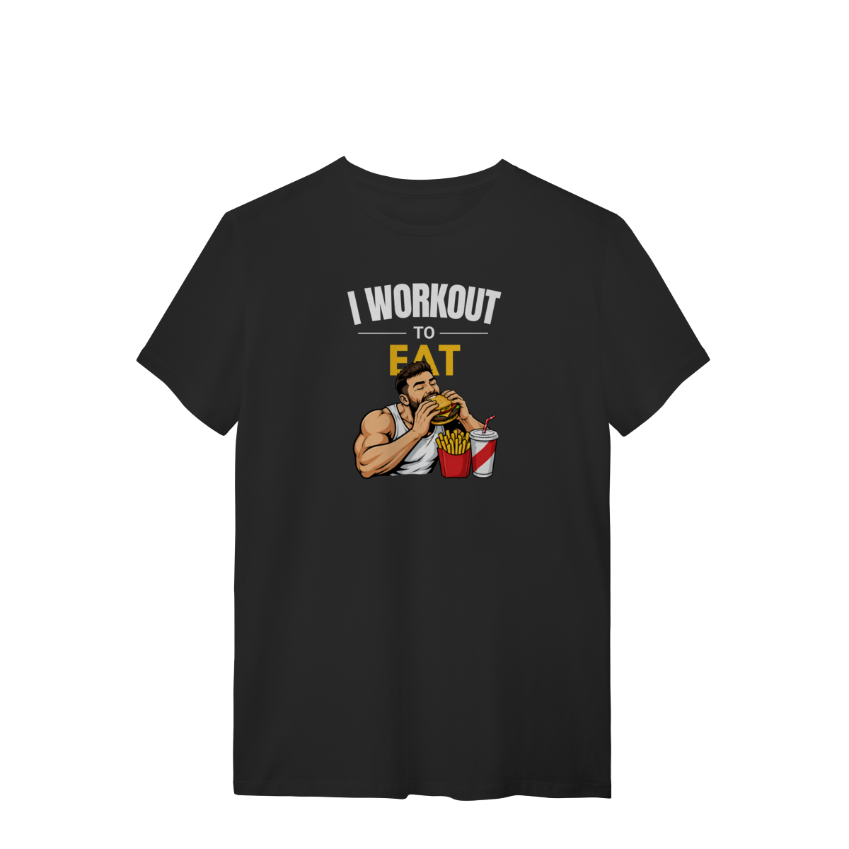 Camiseta Masculina Work Out to Eat